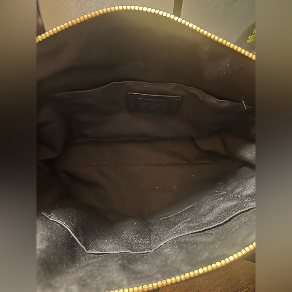 Coach Zip Top Black Leather Tote Bag - Picture 7 of 11